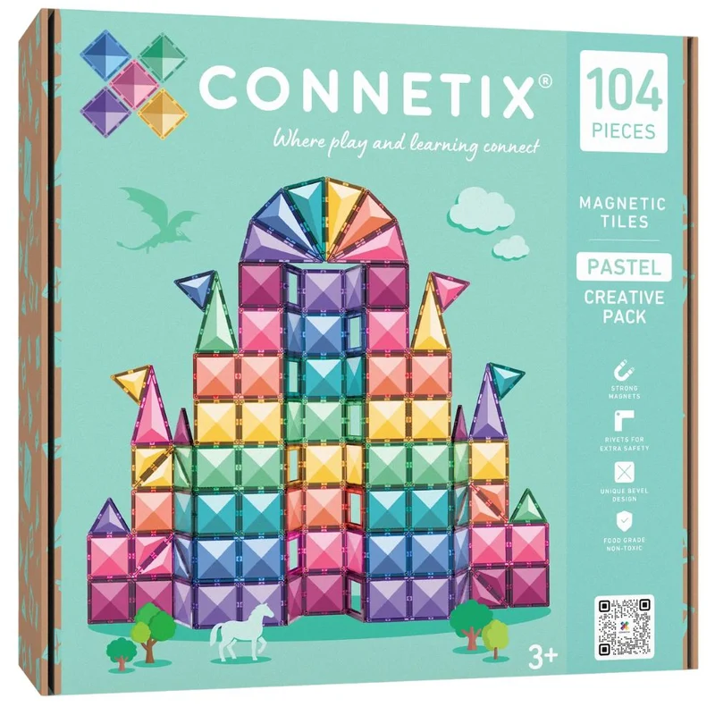 Magnetische Bausteine - Pastel Creative Pack (104 Teile)