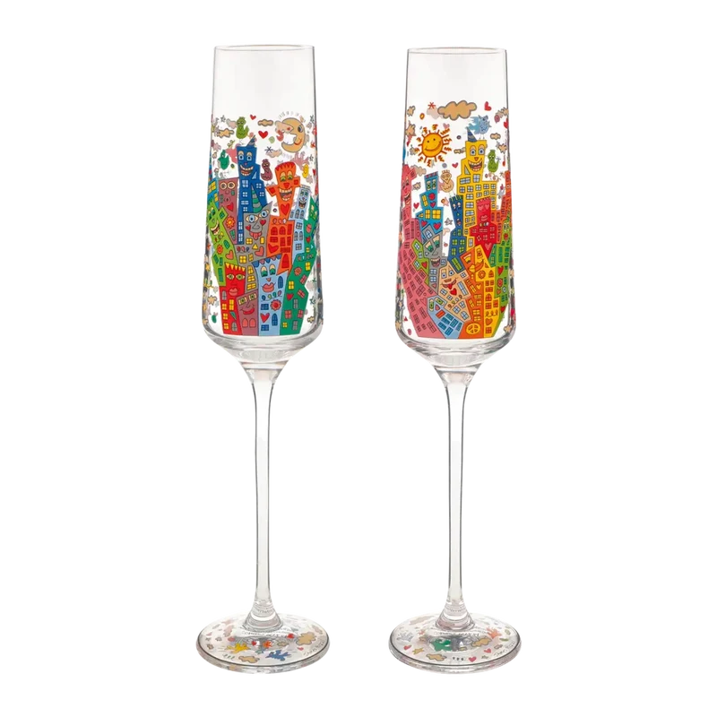 2 Sektgläser mit Künstlermotiven "My New York City" im Set