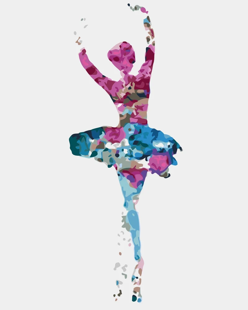 MALEN NACH ZAHLEN | BUNTE BALLETFRAU
