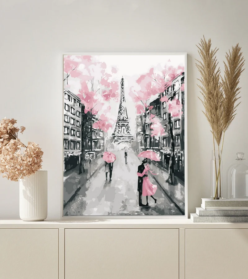 MALEN NACH ZAHLEN | EIFFELTURM SCHWARZ ROSA