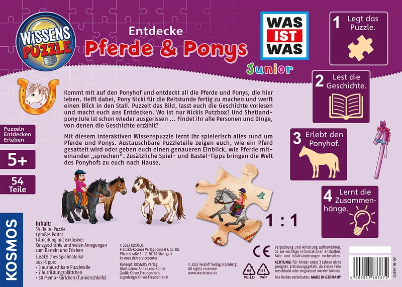Wissenspuzzle WAS IST WAS Junior - Entdecke Pferde und Ponys