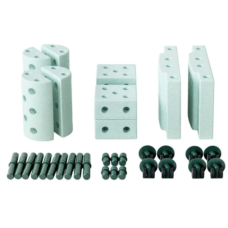 Kreative Bausteine zur Förderung der Grobmotorik – Education Set – Ocean Mint/Forest Green, 34 Teile