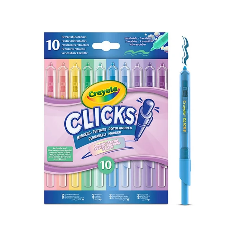 Pastellfarbene Selbstschreiber – abwaschbar, Clicks, 10 Stück