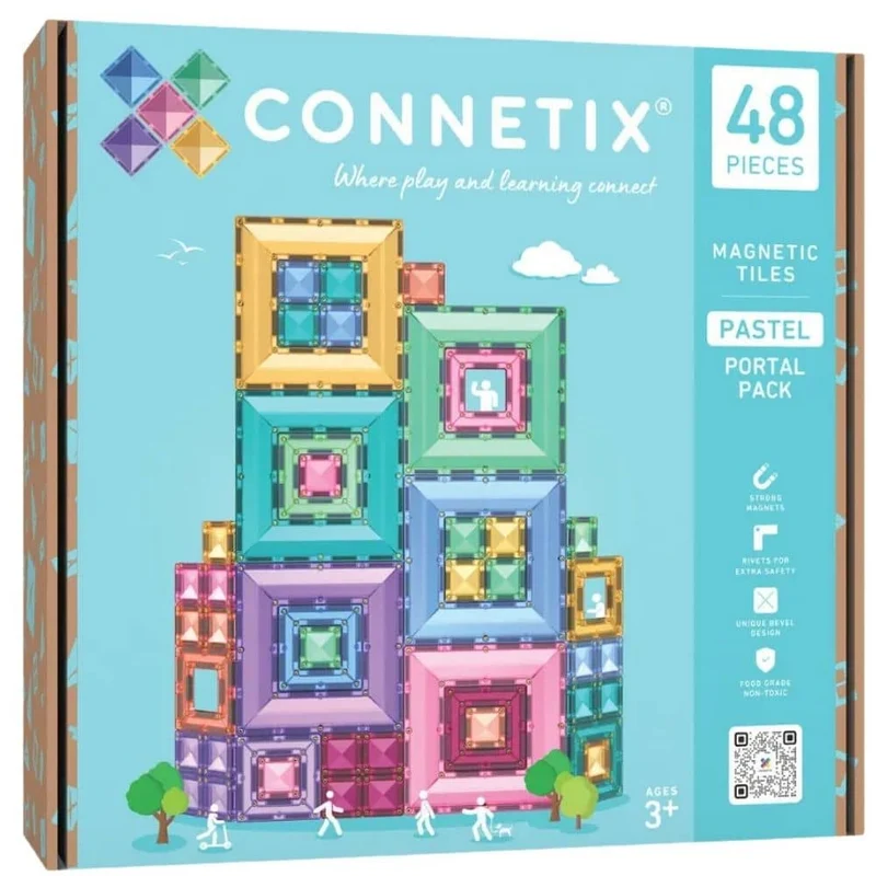 Magnetische Bausteine – Pastel Portal Pack (48 Teile)