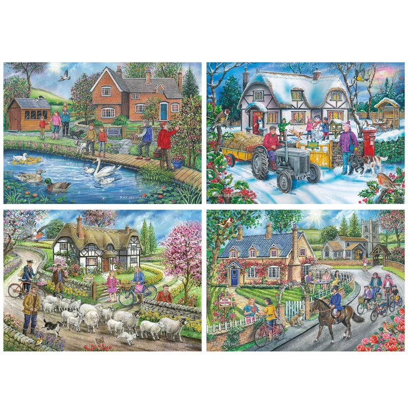 Life in the Country - 4 x 500 Piece Jigsaw Puzzle