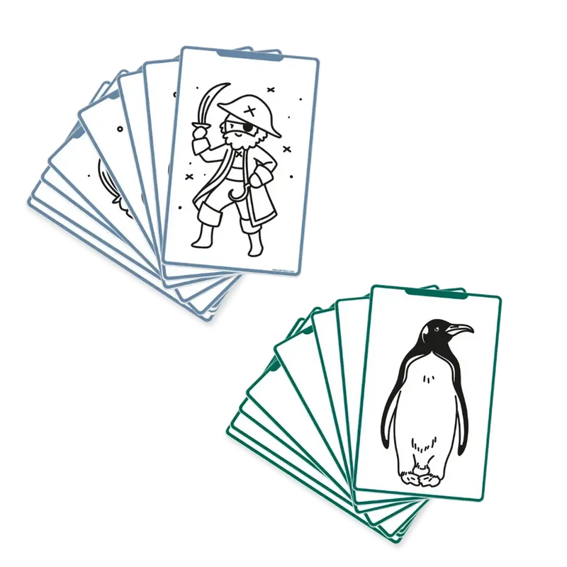 Nachfüllkarten – Kidydraw Mini – Tiere der Welt / Ozean und Piraten (60 Stück)