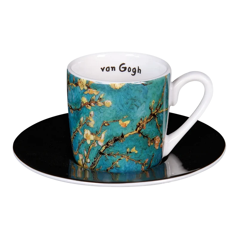 4 Espressotassen mit Künstlermotiven im Set