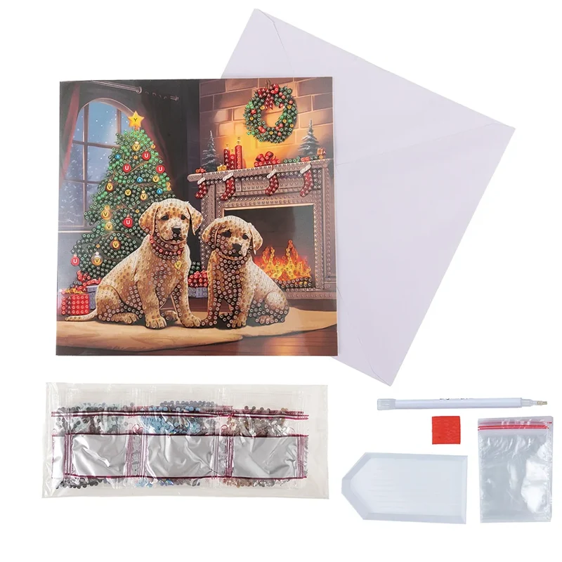 Crystal Art Card Kit - Waiting For Santa