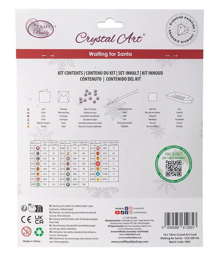 Crystal Art Card Kit - Waiting For Santa
