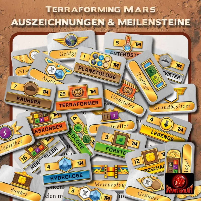 Auszeichnungen & Meilensteine - Terraforming Mars, deutsch (Erw.)