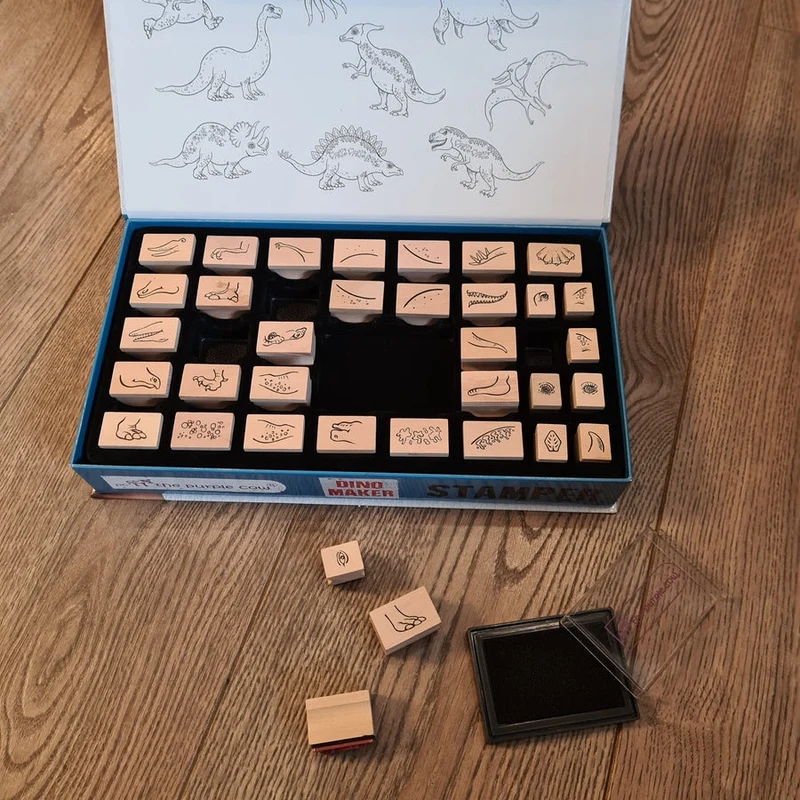 Holzstempel-Set – Dinosaurier