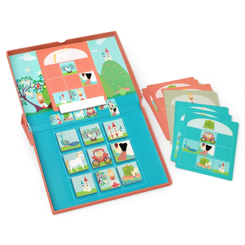 Magnetisches Puzzle mit 18 Aufgabenkarten von Edulogic – Prinzessin und Einhörner
