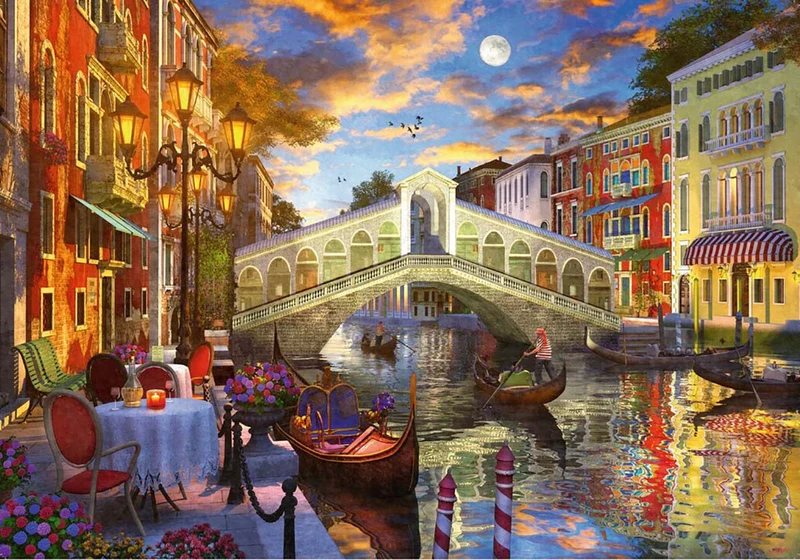 PFG Ravensburger Sunset over Rialto (Crépuscule sur le Rialto) (Usage/Used - PUZZLES FOR GOOD)