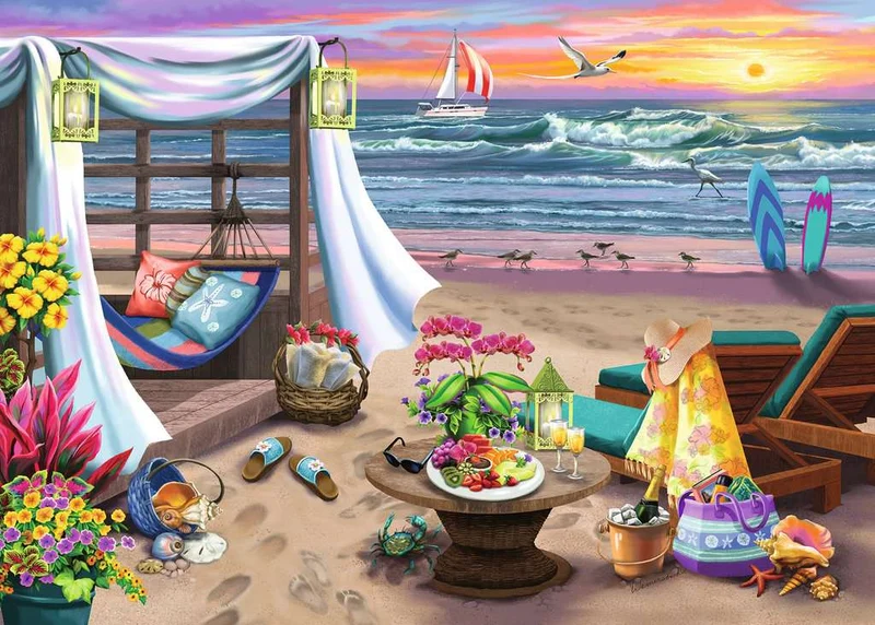 PFG Ravensburger Cabana Retreat (500 Large) (Usage/Used - PUZZLES FOR GOOD)