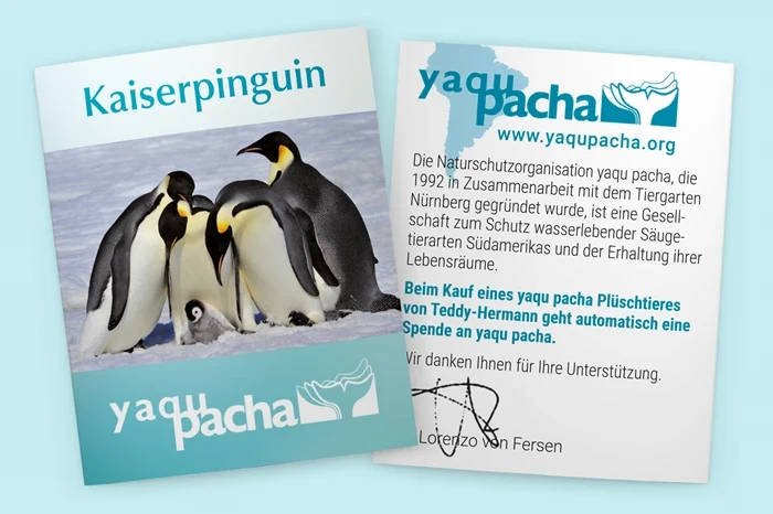 Teddy-Hermann Pinguin 30cm (Yaqu Pacha) – realistisches Kuscheltier