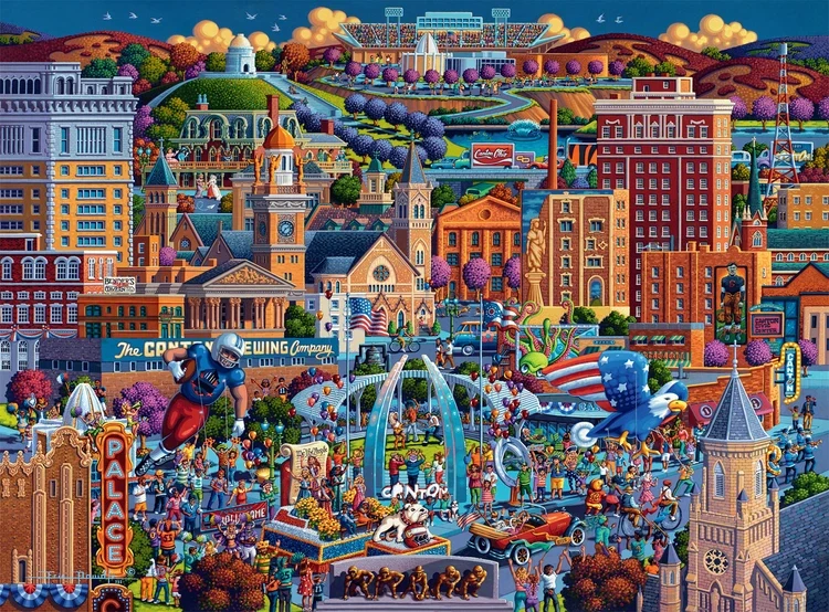 PFG Football Town, Dowdle (1000pcs) (Usage/Used - PUZZLES FOR GOOD)