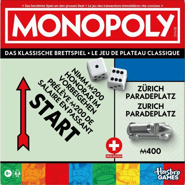 Hasbro - Monopoly Classic Refresh Schweiz - d/f/i