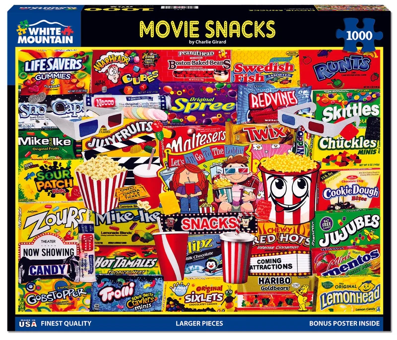 PFG Movie Snacks, Charlie Girard (1000pcs) (Usage/Used - PUZZLES FOR GOOD)