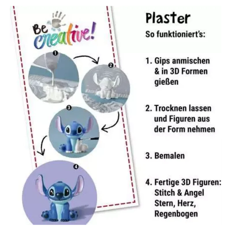 Ravensburger - BeCreative Maxi Disney Stitch - Bastelset Gipsgießen