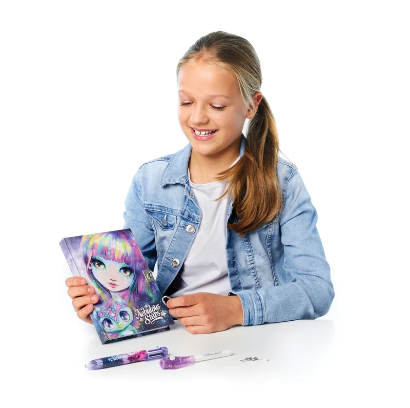 Tagebuch mit Vorhängeschloss – mit unsichtbarem Stift und UV-Taschenlampe zum Lesen – Isadora 7+