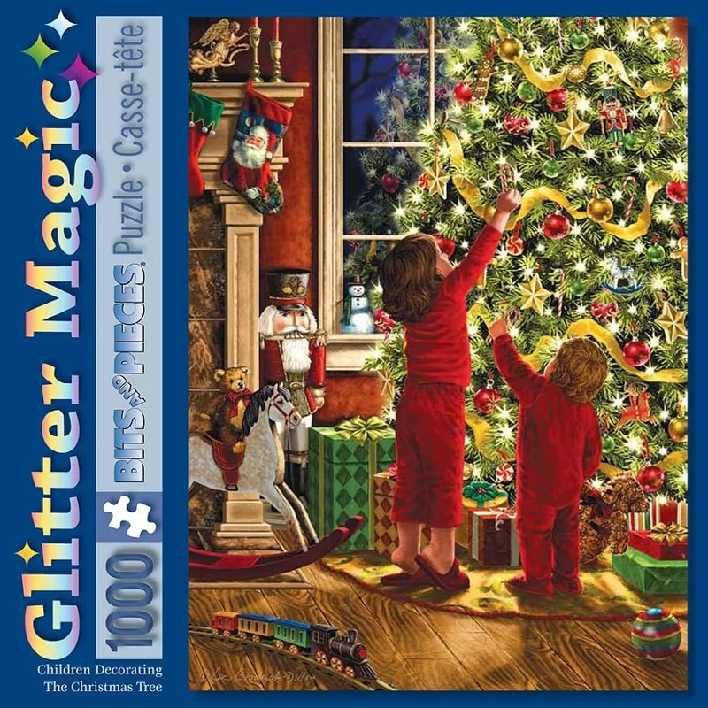 PFG Children Decorating the Christmas Tree (Glitter) (Usage/Used - PUZZLES FOR GOOD)