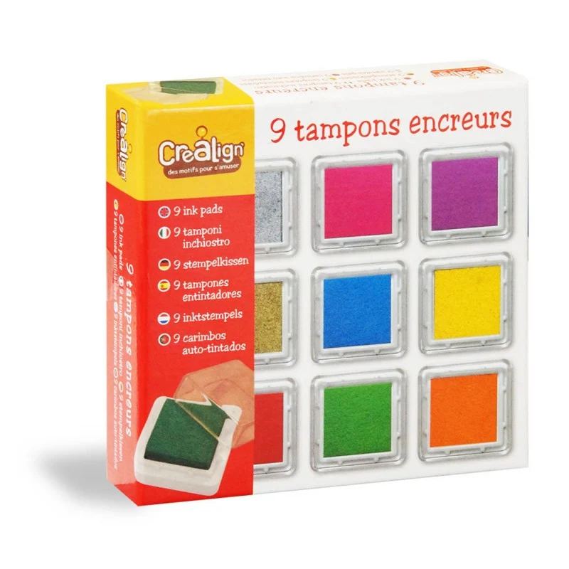 Abwaschbare Stempelfarbe in 9 Farben