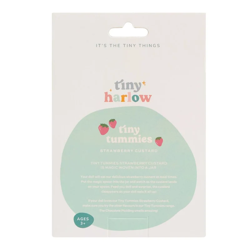 Magisches Glas von Tiny Tummies mit Löffel zum Füttern von Puppen – Erdbeere