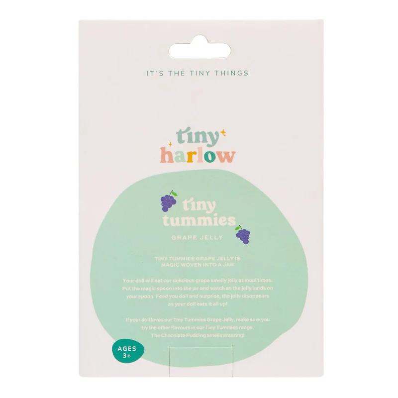 Magisches Glas Tiny Tummies mit Löffel zum Füttern von Puppen – Traube