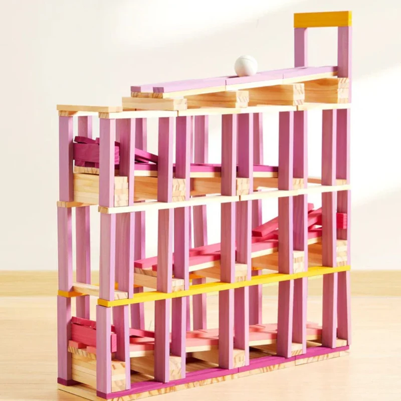 Holzbausteine Archimedes – Rosatöne, 100 Teile