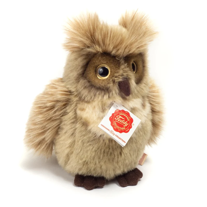 Teddy-Hermann Eule graubraun 17cm – realistisches Kuscheltier