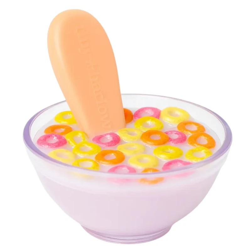 Magische Schüssel Tiny Tummies mit Löffel zum Füttern der Puppen Tiny Harlow – Frühstücksflocken