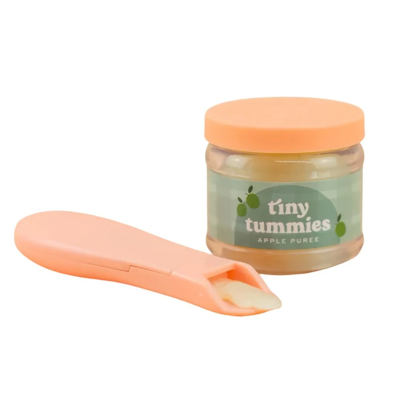 Magisches Glas von Tiny Tummies mit Löffel zum Füttern von Puppen – Apfel