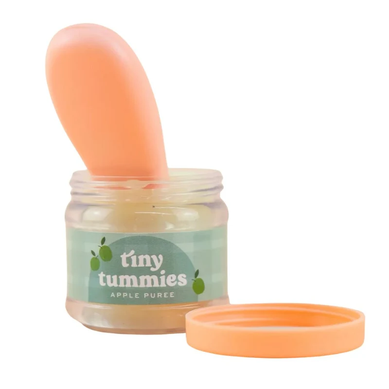 Magisches Glas von Tiny Tummies mit Löffel zum Füttern von Puppen – Apfel