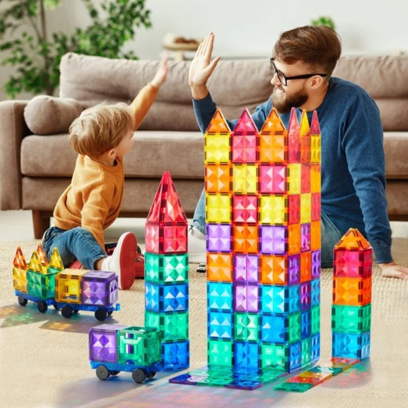 Magnetbausteine – Kühle Farben, 20 Quadrate