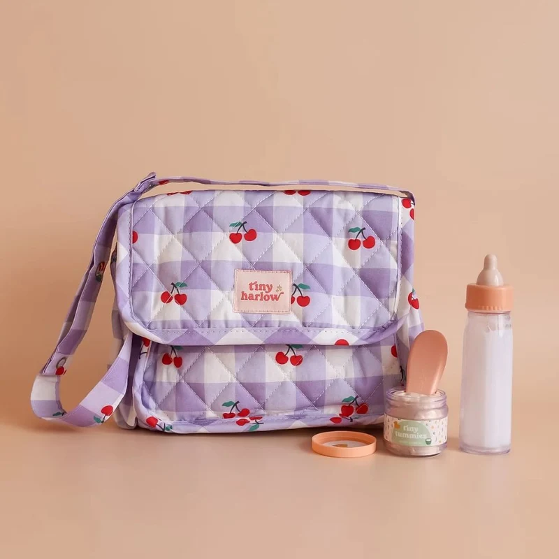 Tasche mit Zubehör für Puppen – Lilac Cherry