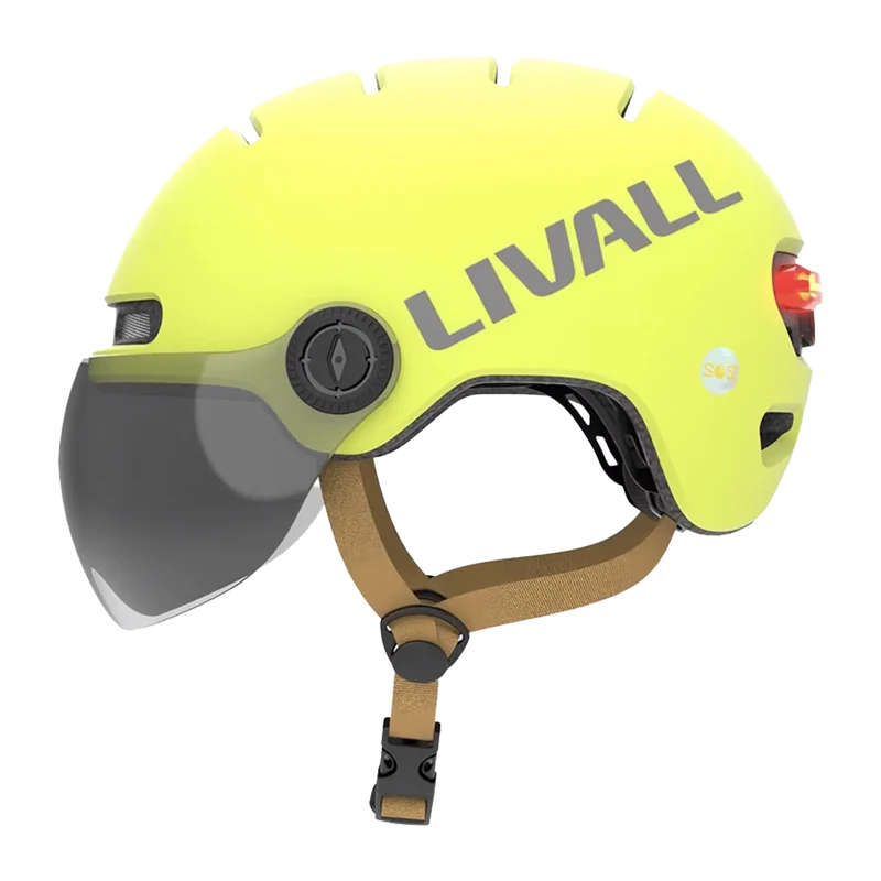 Fahrradhelm mit Visier, Bremslicht und SOS-Alarm