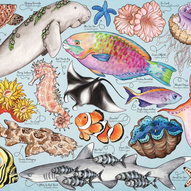 Great Barrier Reef 150 Piece Mini Jigsaw Puzzle in a Tube