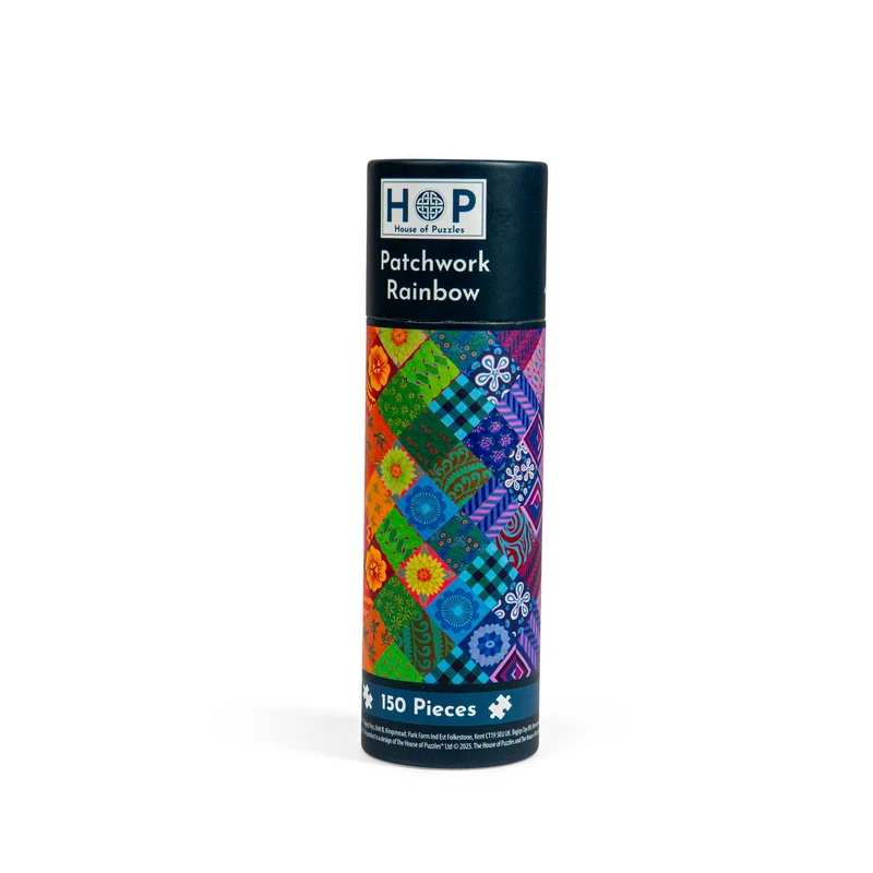 Patchwork Rainbow 150 Piece Mini Jigsaw Puzzle in a Tube