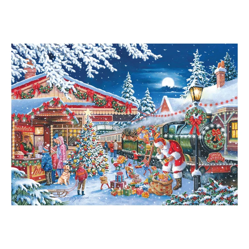 Santa's Express 150 Piece Mini Jigsaw Puzzle in a Tube