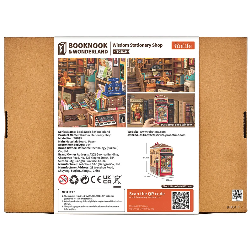 Robotime Book Nook Wisdom Stationery Shop TGB19
