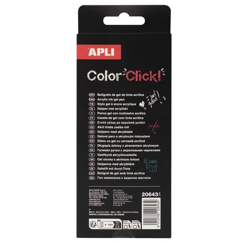 Color Click Gelstifte mit Acryltinte – 4 Grundfarben