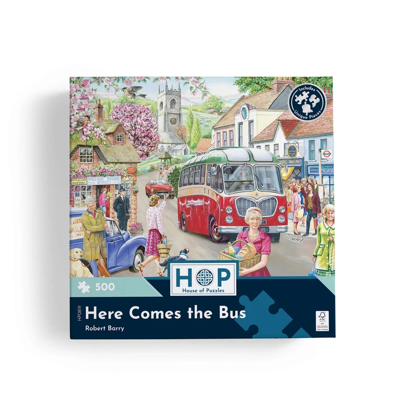 Here Comes the Bus 500 Piece Jigsaw Puzzle