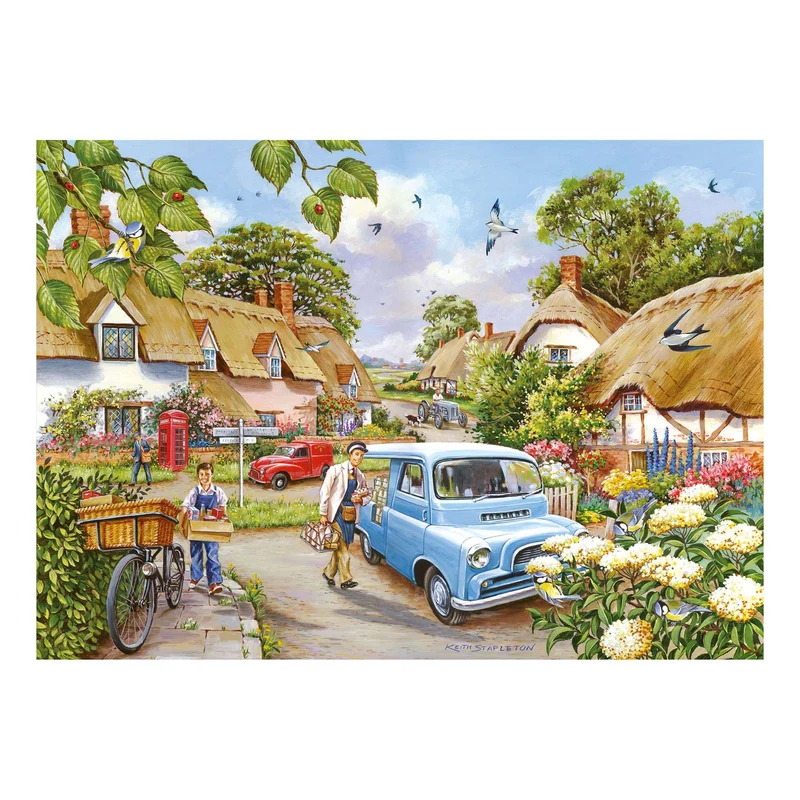 4 x 500 - Village Life 500 Piece Jigsaw Puzzle