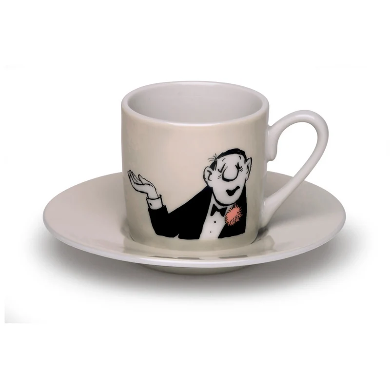 4 Espressostassen mit Künstlermotiven im Set