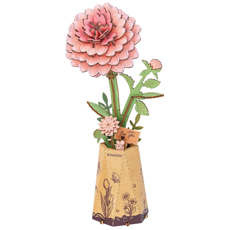 Robotime Pink Dahlia / Rosa Dahlie TW131