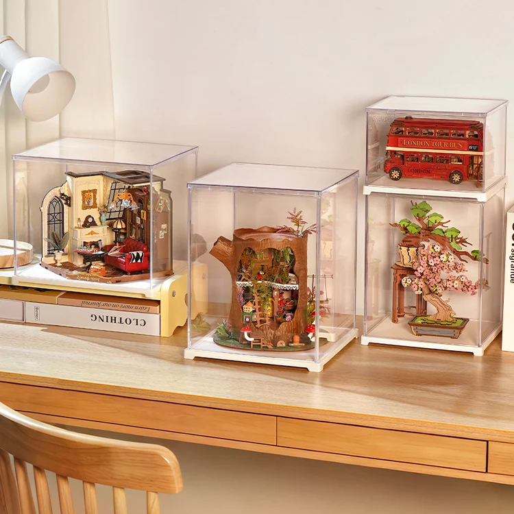 Robotime Dust Cover / Display Case Portrait L (Innenmaße L:230mm*B:230mm*H:292mm) DF06L