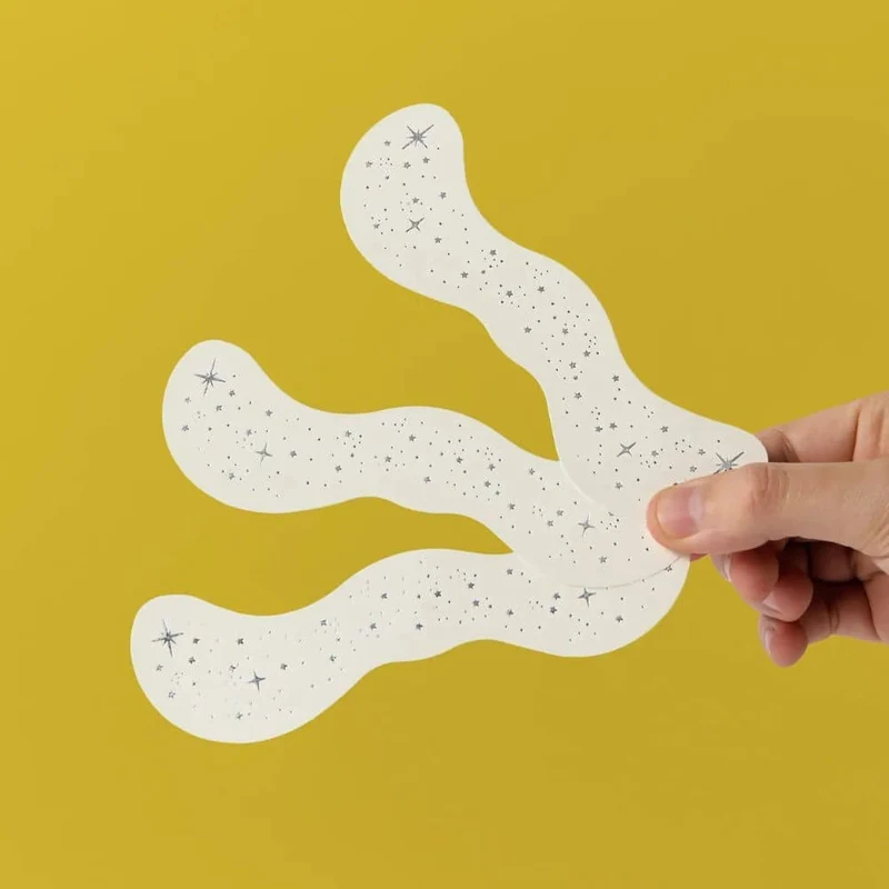 Gesichtssticker – silberne Glitzersommersprossen, 3 Stück
