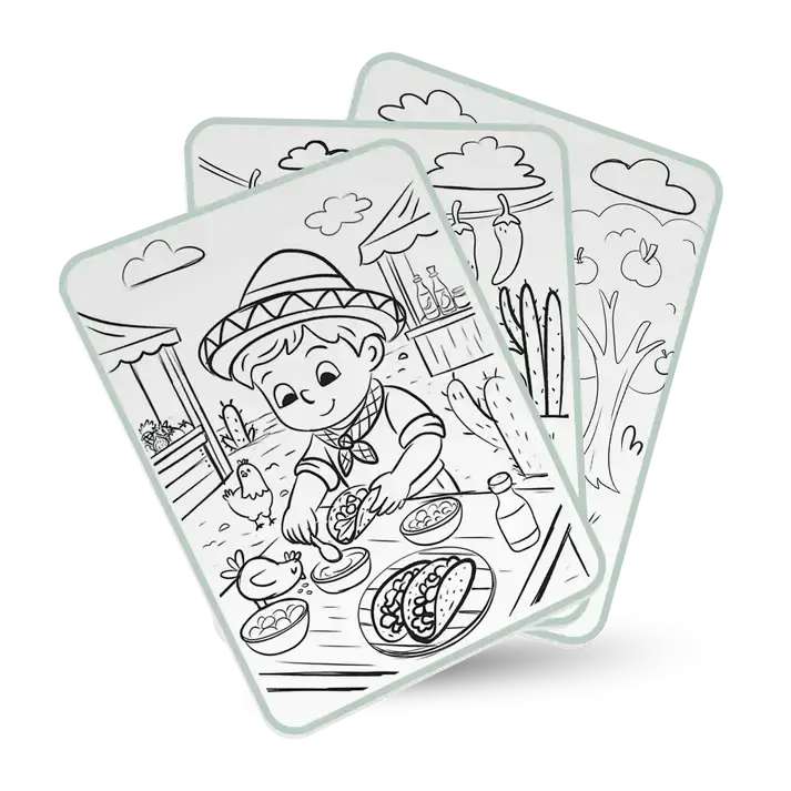 Beleuchtetes Tablet zum Nachzeichnen mit Bleistift – 30 Vorlagen – Food