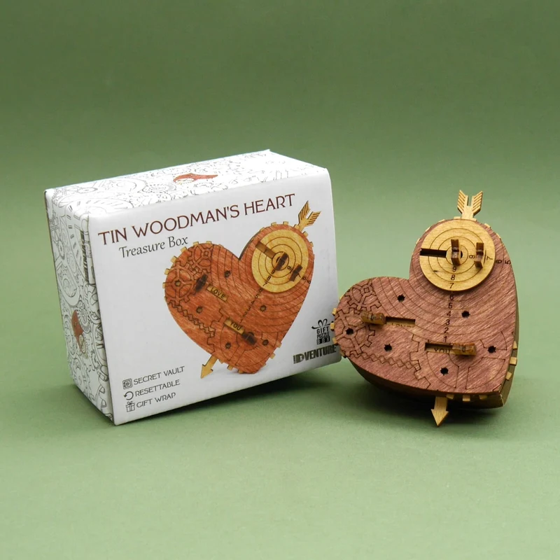 TIN WOODMANS HEART - schöne Knobelbox