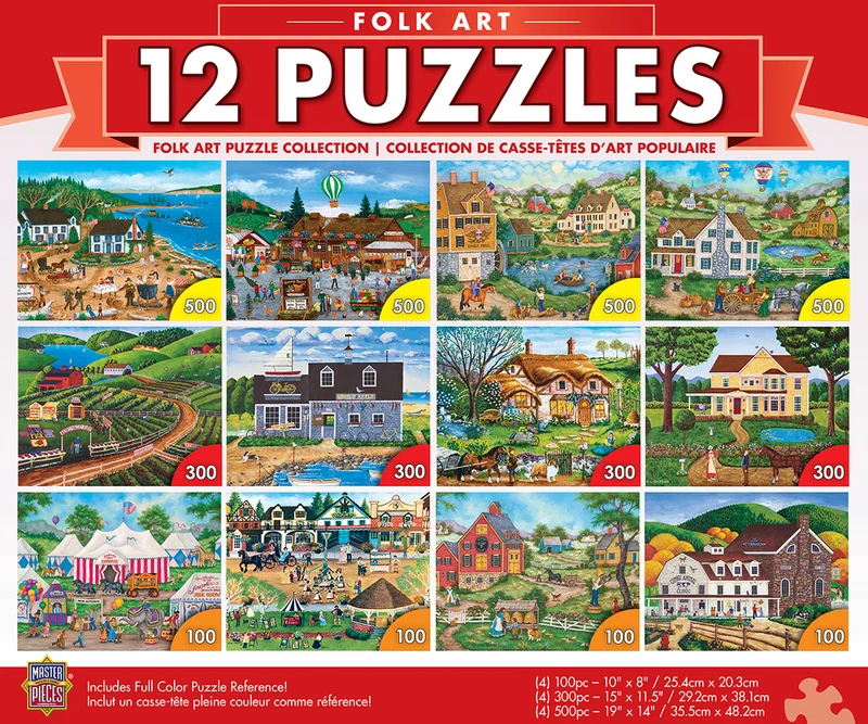 DMG Folk Art Multipack, Bonnie White (12 puzzles) (DAMAGED BOX)